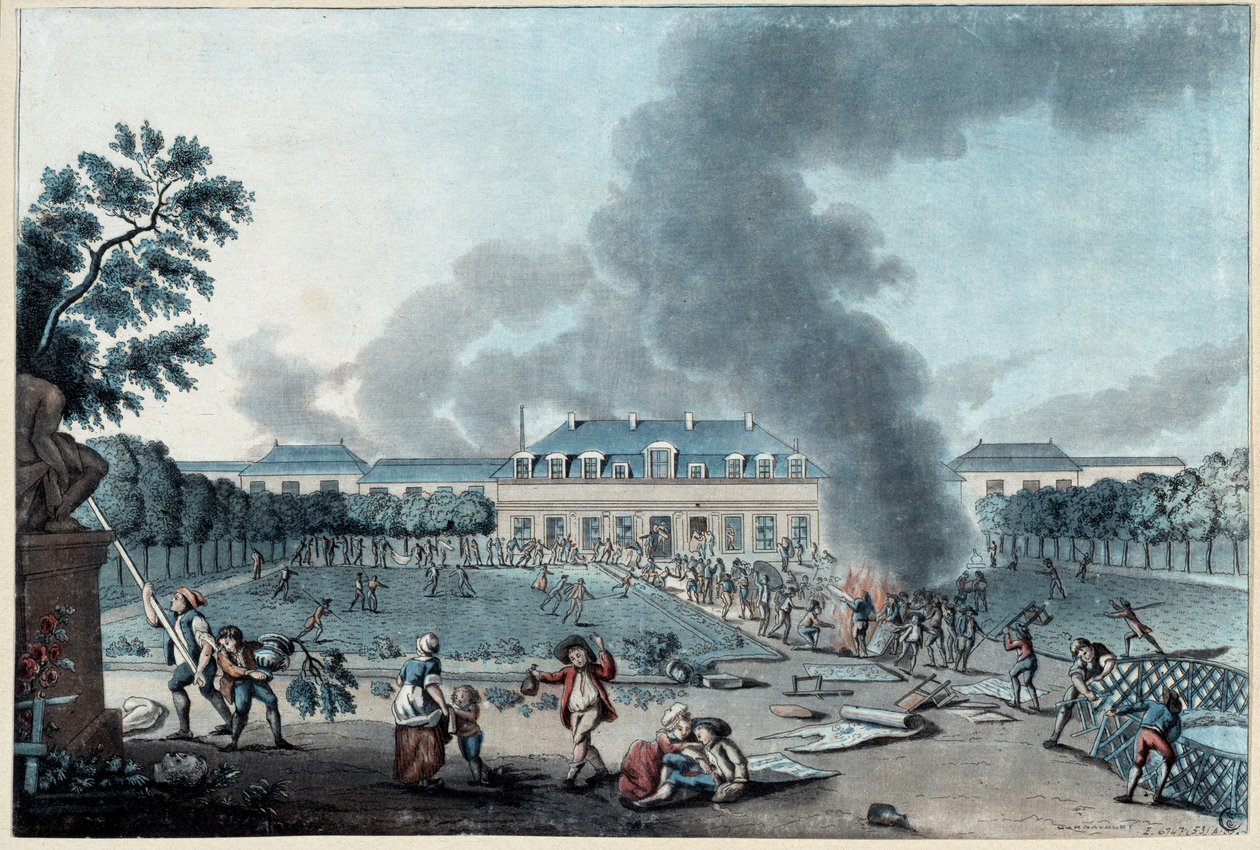 Rivoluzione francese: Saccheggio della fabbrica di carta da parati di Reveillon da French School