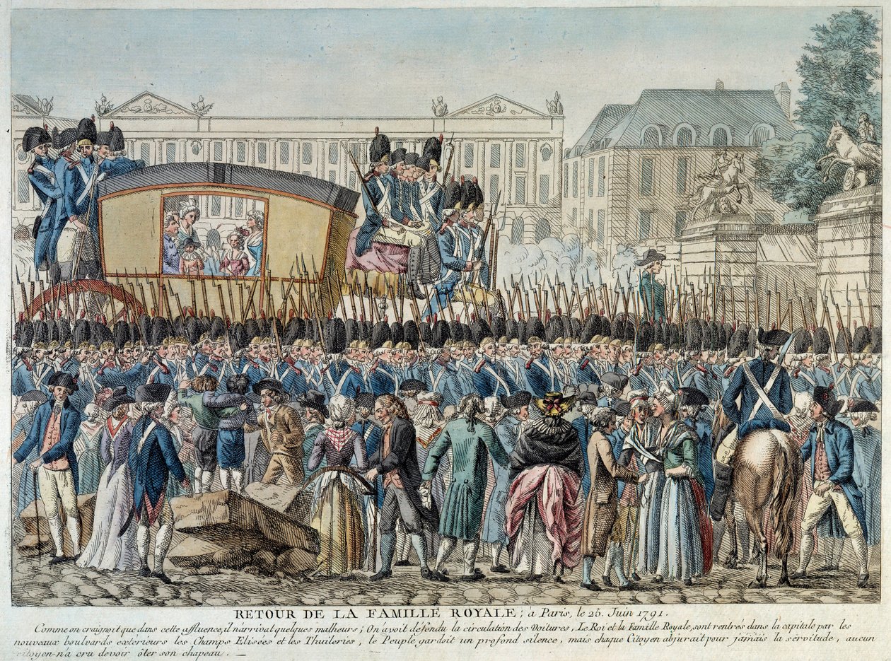 Rivoluzione francese: "Ritorno della famiglia reale a Parigi il 25/06/1791" da French School