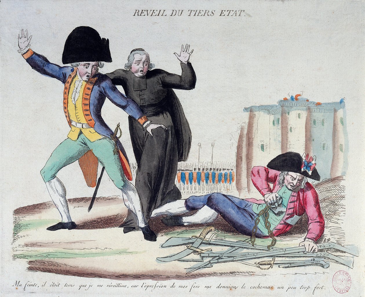 Rivoluzione Francese: il risveglio del Terzo Stato. Caricatura sui tre ordini da French School