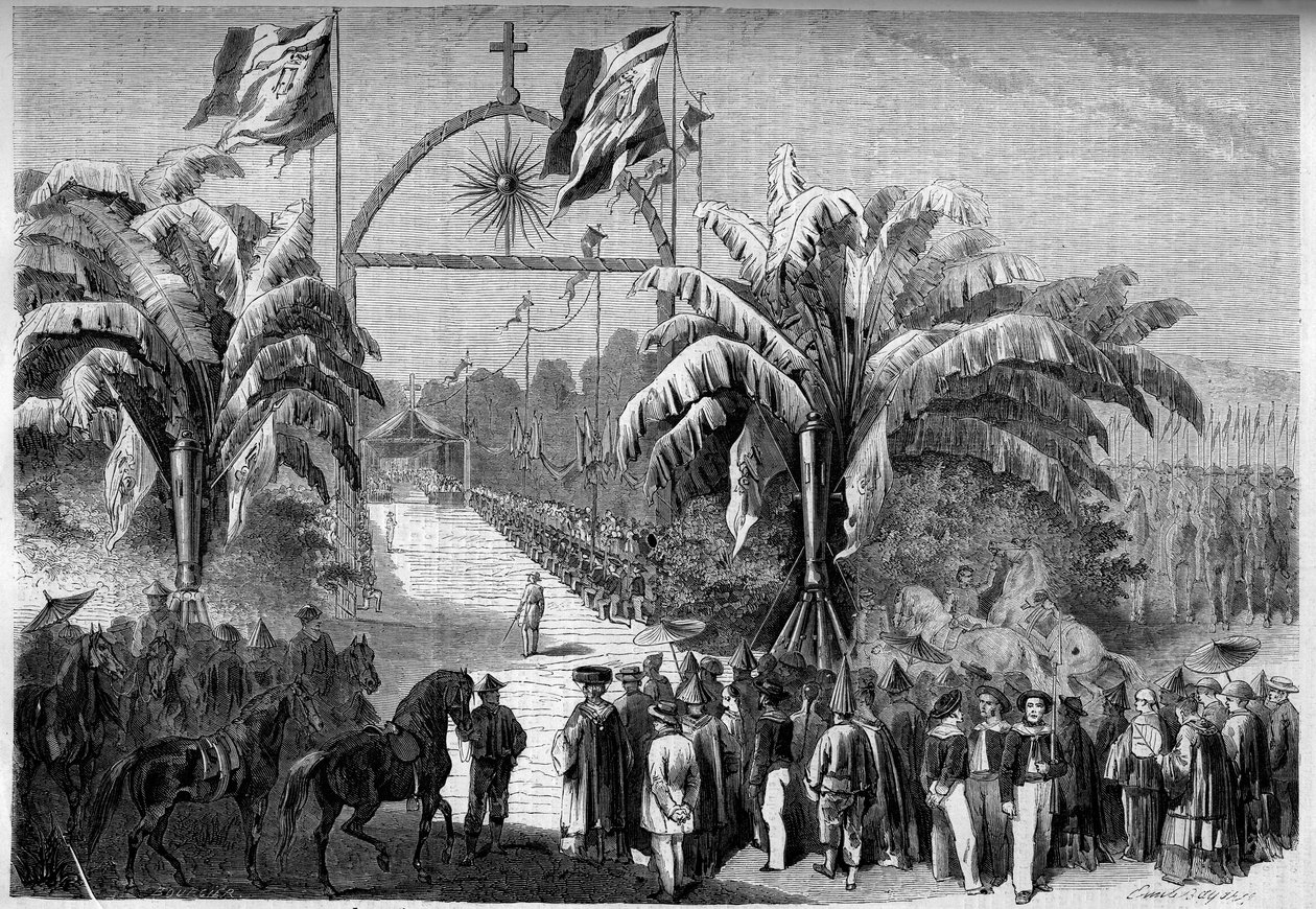 Colonizzazione francese: Prima Messa Cattolica celebrata a Saigon, Cocincina da French School