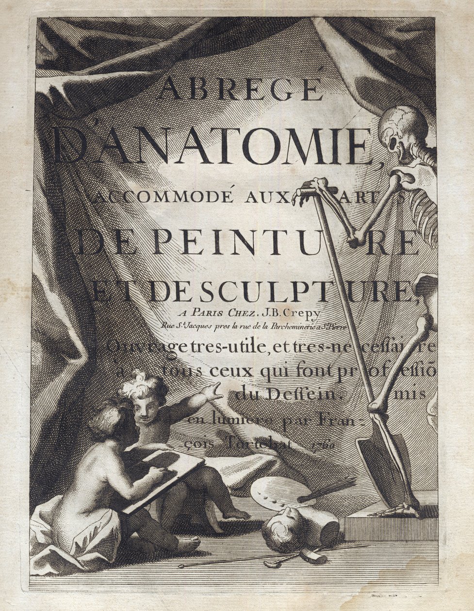 Frontespizio - Anatomia astratta, adattata alle arti della pittura e della scultura - Abregé d