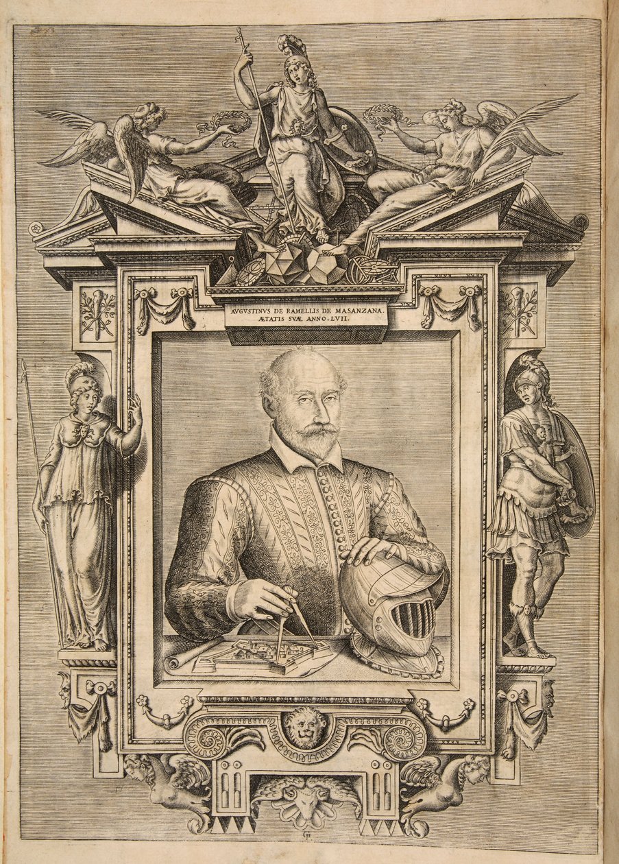 Frontespizio, da Le Diverse Et Artificiose Machine Del Capitano Agostino Ramelli, pub. 1588 da French School