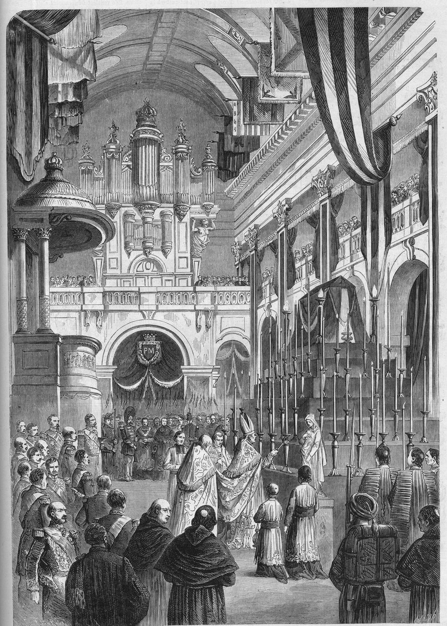 Funerale del Maresciallo Pélissier (1794-1864), Duca di Malakoff: famoso servizio funebre nella chiesa degli Invalides, 9 giugno da French School