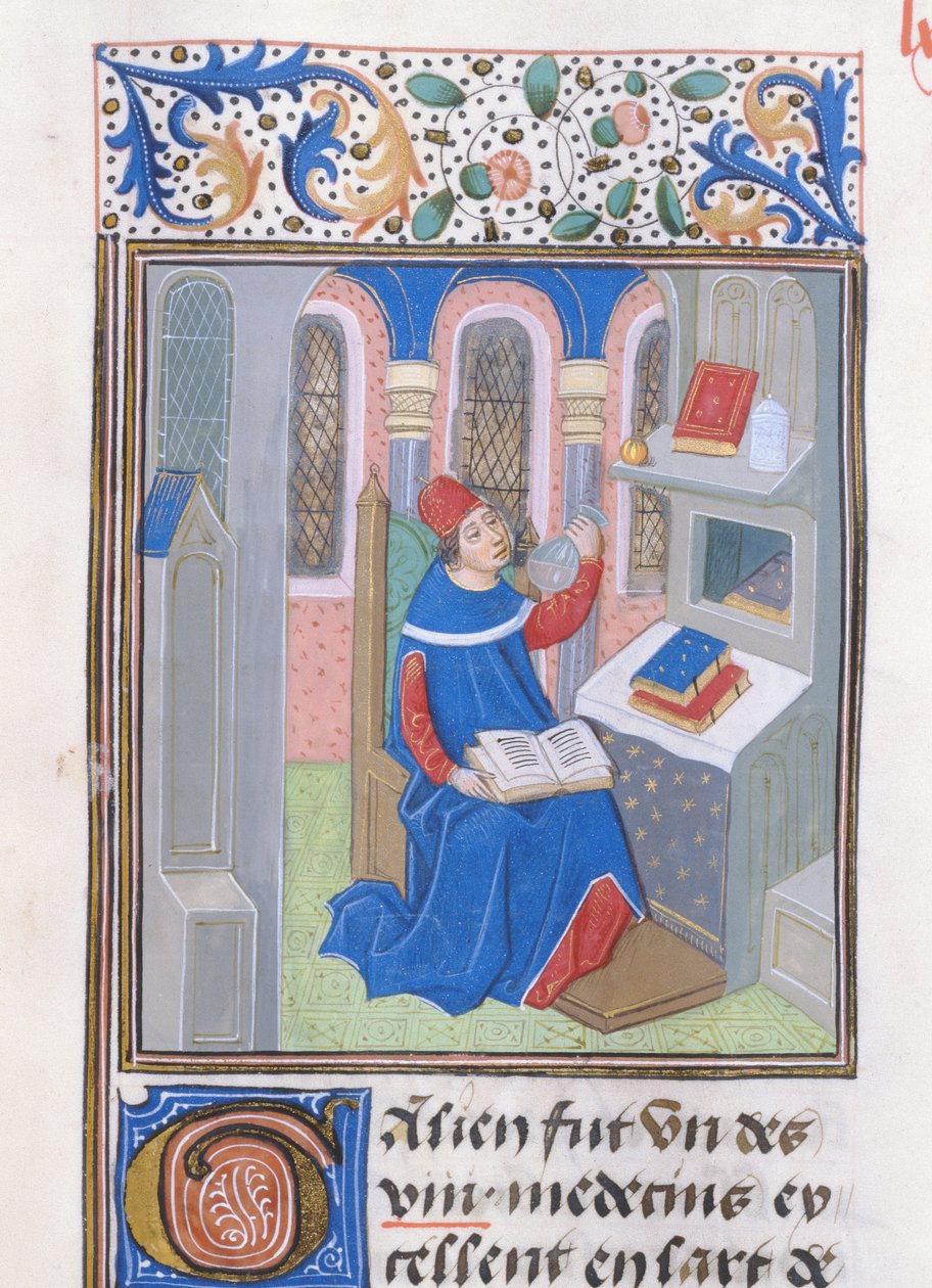 Galeno, da Histoire des Philosophes, fine XV secolo da French School