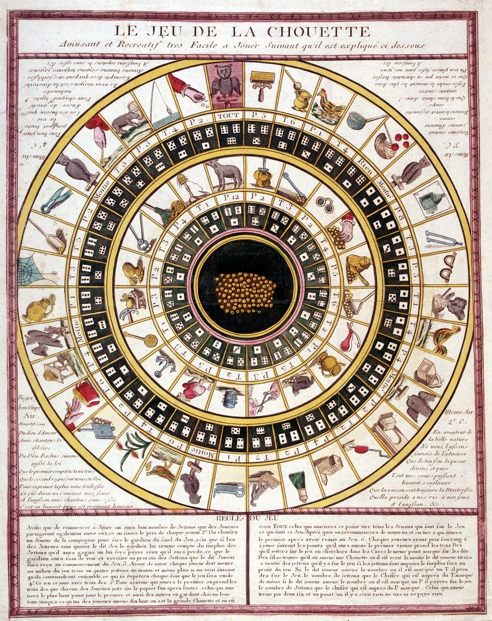 Gioco del gufo, immagine di Epinal del XIX secolo da French School