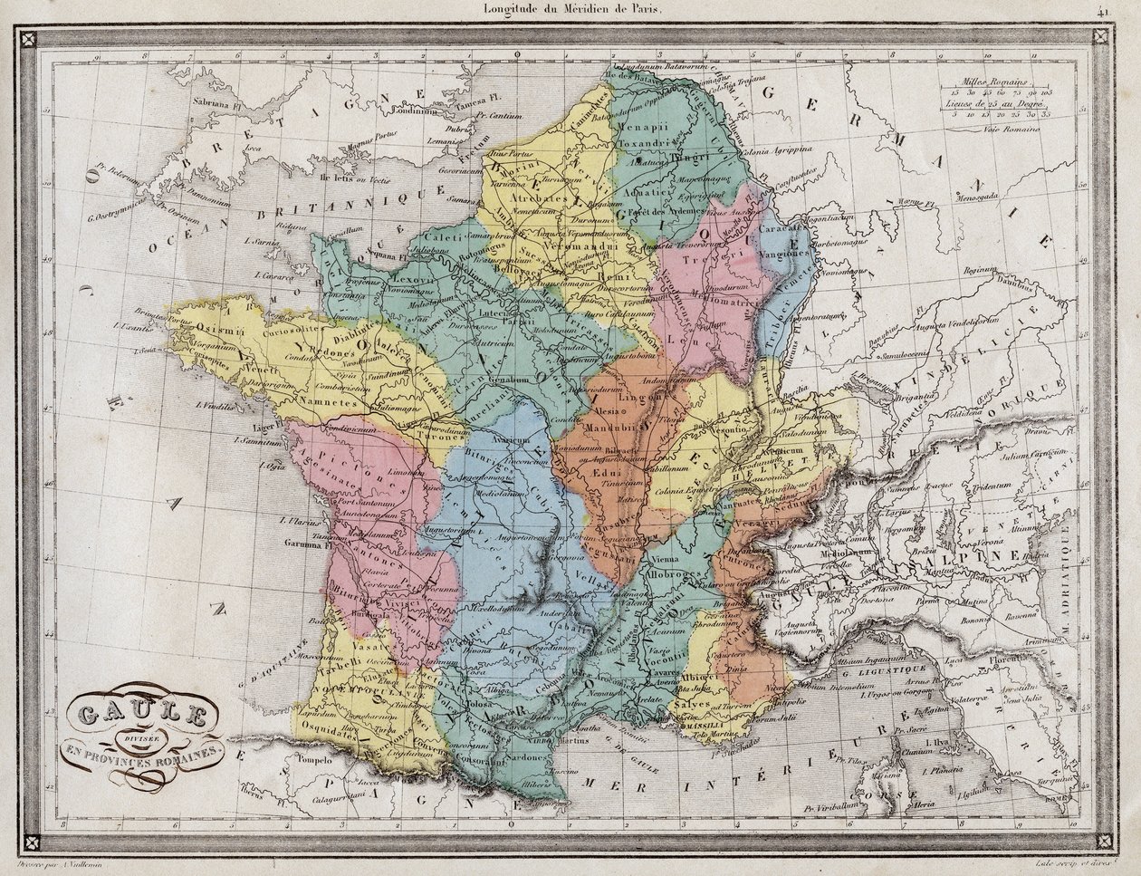 Gallia divisa in province romane - Tavola estratta da 