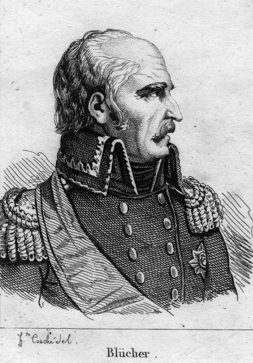 Gebhard Leberecht, Principe Blucher von Wahlstatt (1742-1819), maresciallo prussiano. Incisione del XIX secolo da French School
