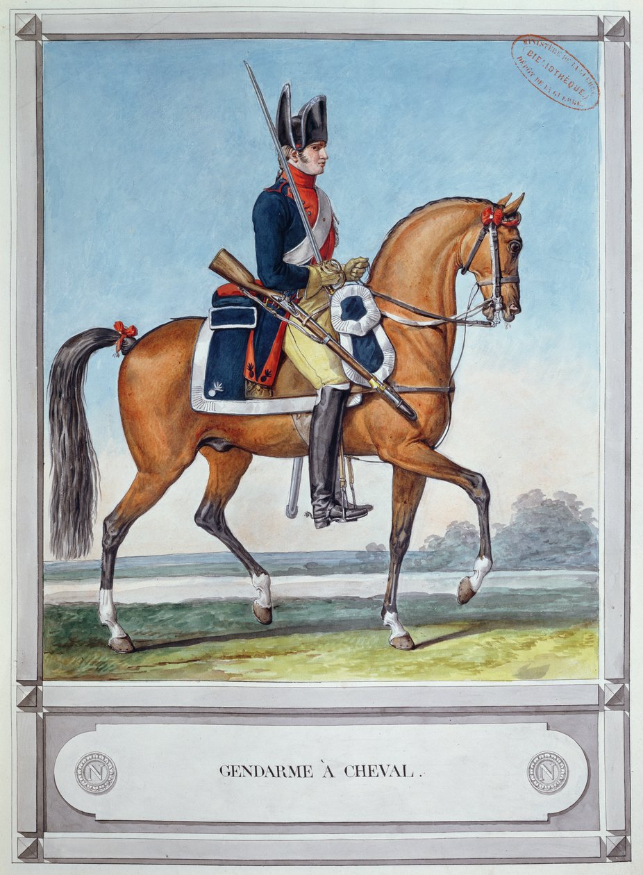 Gendarme a cavallo, c. 1812 da French School