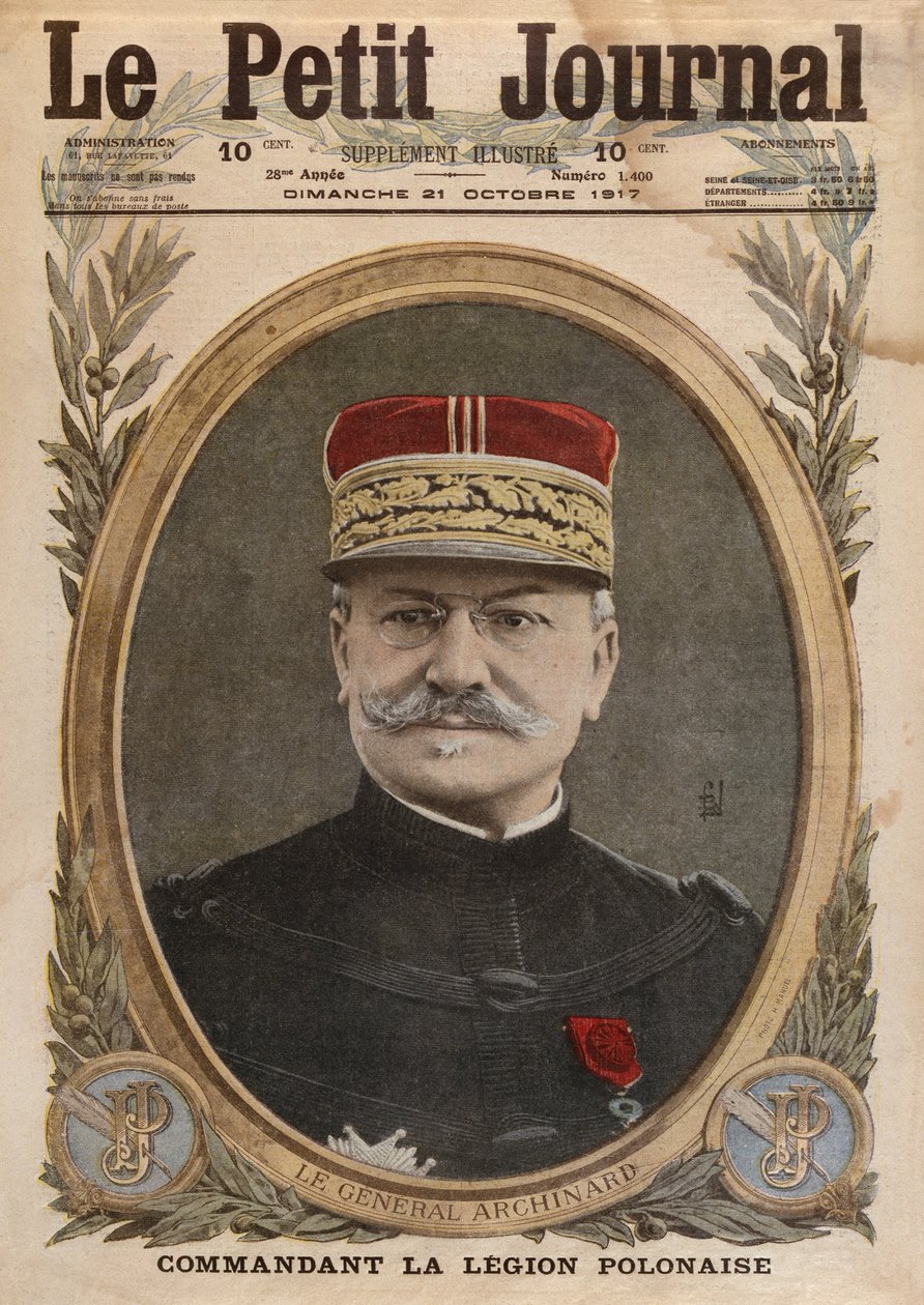 Generale Louis Archinard, illustrazione di copertina da Le Petit Journal, supplemento illustrato, 21 ottobre 1917 da French School