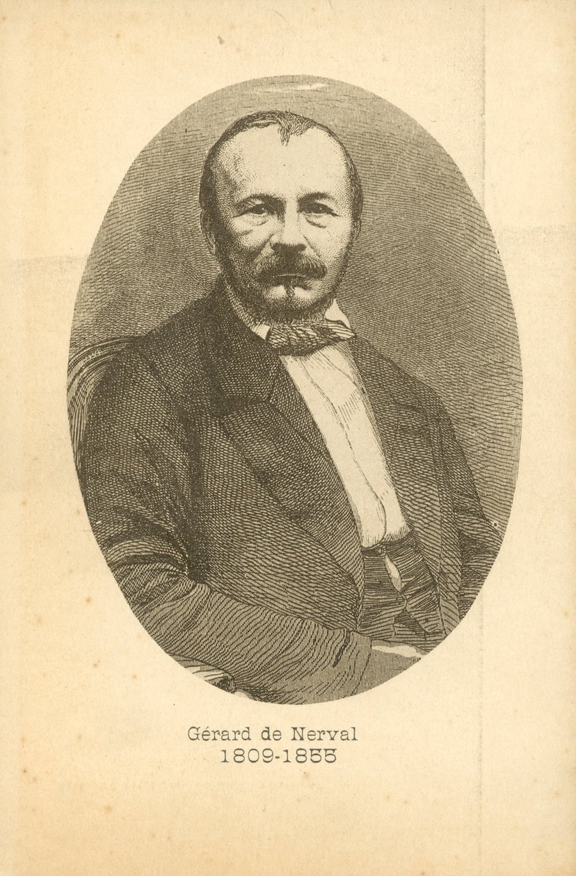 Gerard De Nerval, ritratto (incisione) da French School