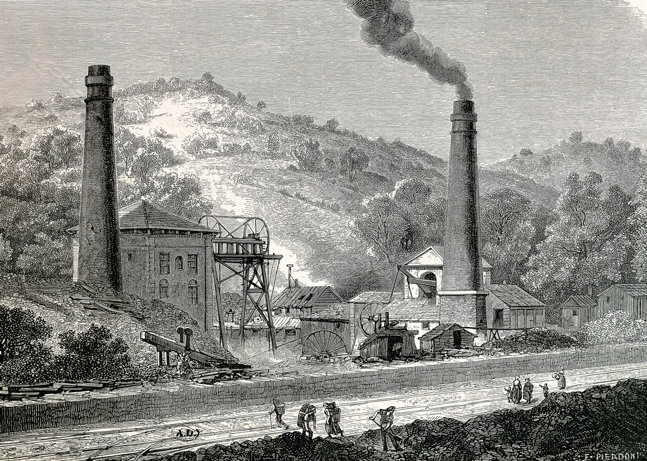Miniera di Glyn-pit vicino a Pontypool, Inghilterra da French School