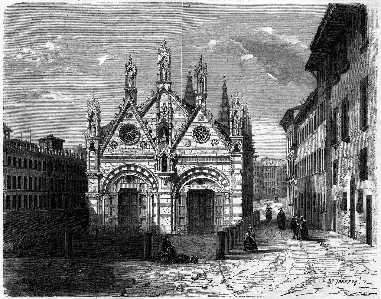 Architettura gotica: veduta esterna della Chiesa di Santa Maria della Spina (XIII secolo-XIV secolo) a Pisa, Italia da French School