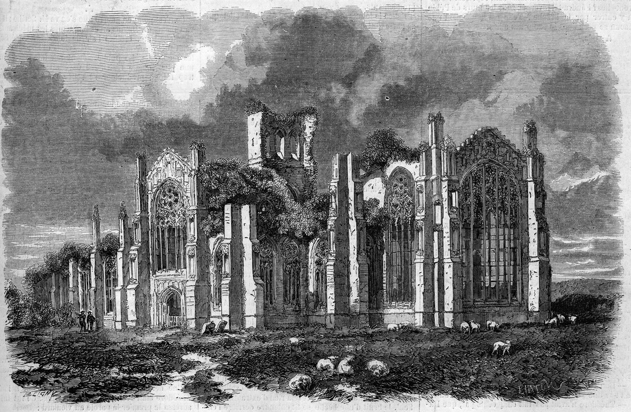 Architettura gotica: vista delle rovine dell