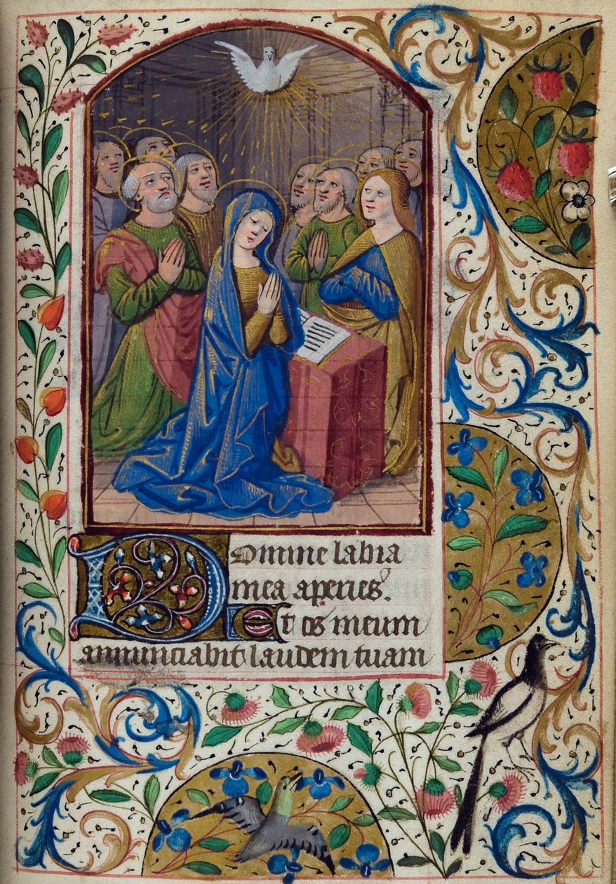 Pentecoste, dal Libro delle Ore, Uso di Parigi, metà del XV secolo da French School