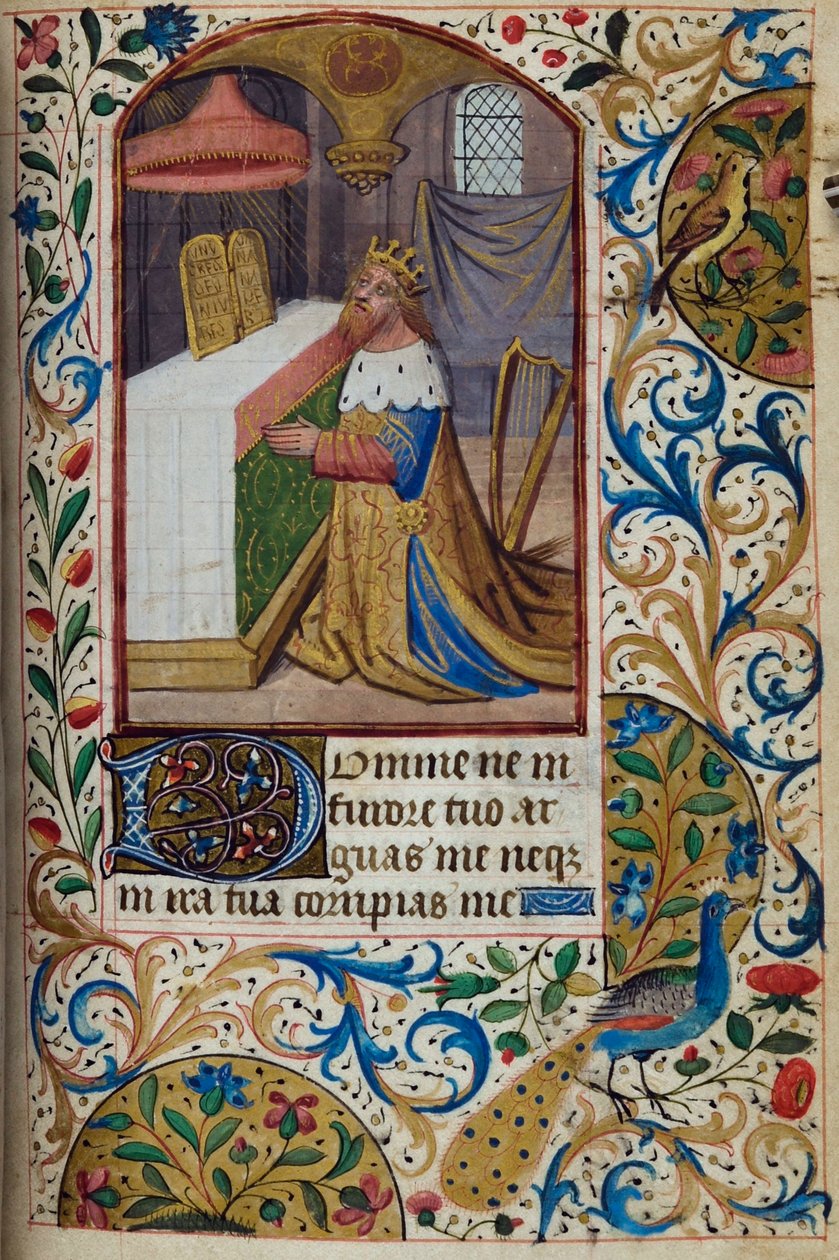 Re Davide, dal Libro delle Ore, Uso di Parigi, metà del XV secolo da French School