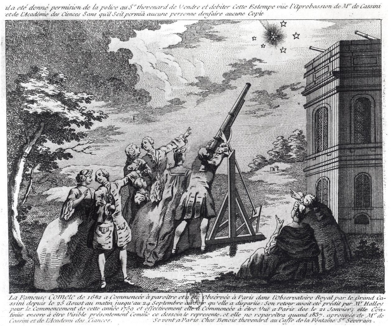 La cometa di Halley osservata nel 1759 da Cassini III (1714-84) da French School