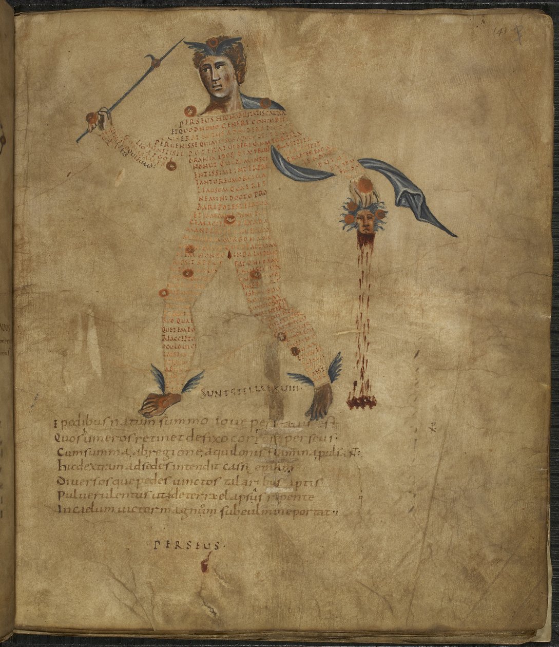 Illustrazione di Perseo, un eroe della mitologia greca, con la testa di Medusa, dal 