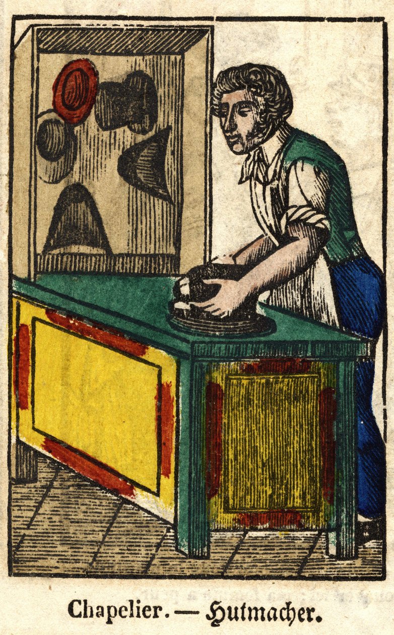 Cappellaio; Serie sui mestieri, immagine di Epinal del XIX secolo da French School