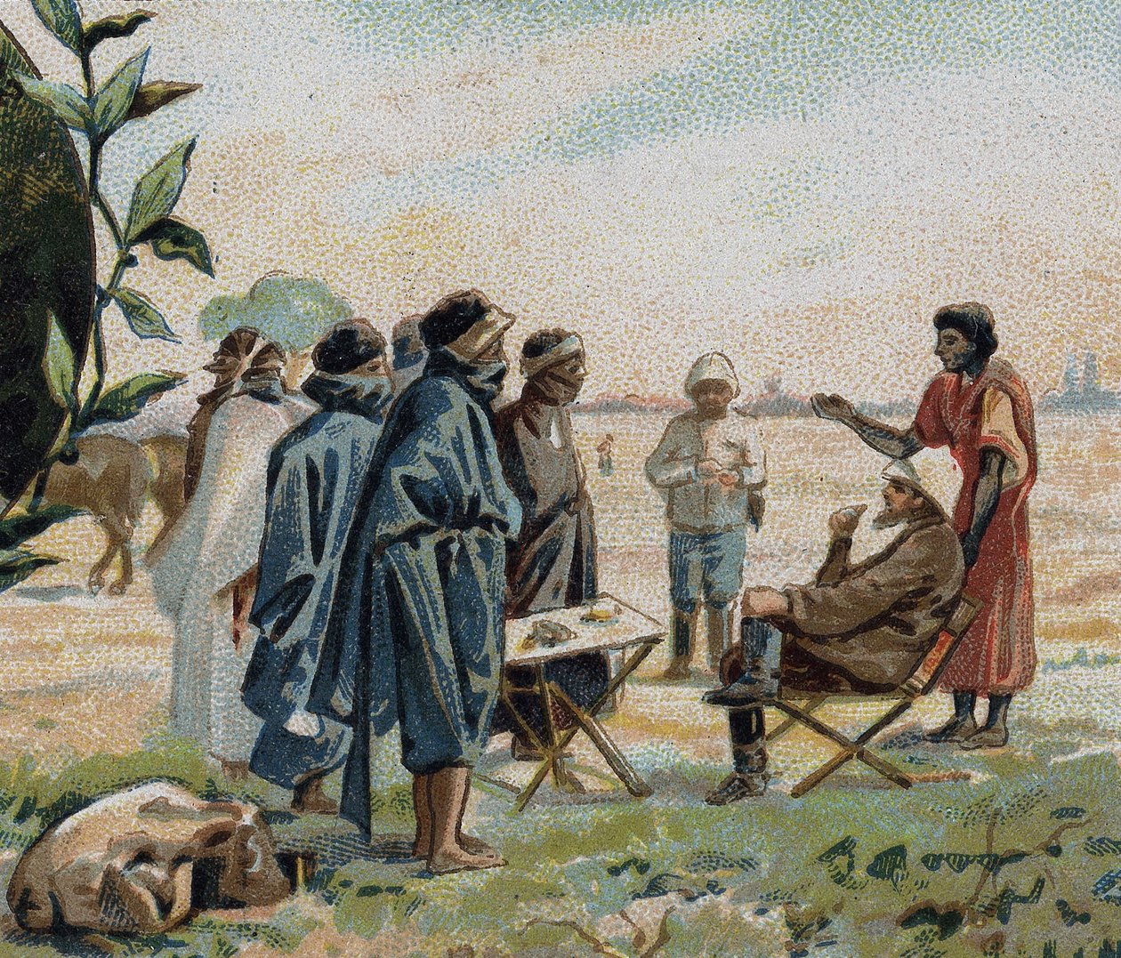 Henri Duveyrier, geografo e viaggiatore francese (1840-1892), parla con i Tuareg d