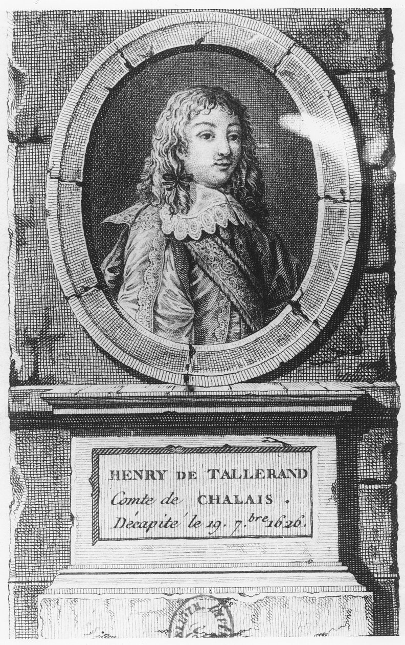 Henri de Talleyrand, Conte di Chalais (incisione) da French School