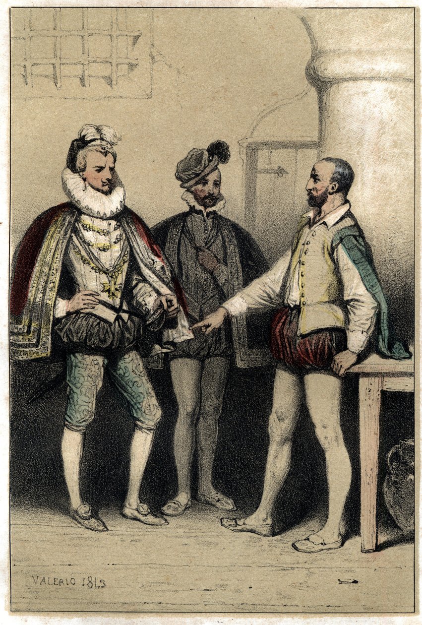 Enrico III (1551-1589), Re di Francia, visita Bernard Palissy, ceramista, imprigionato alla Bastiglia. in 