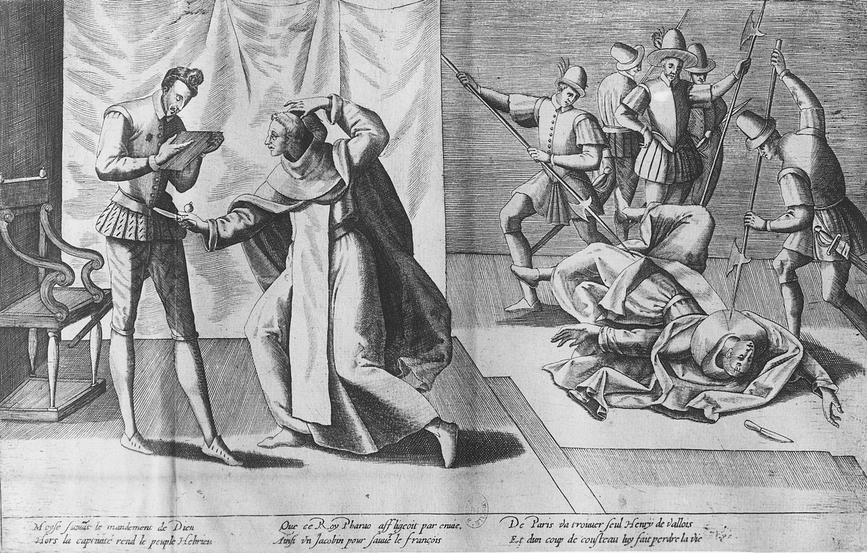 Enrico III di Francia assassinato da Jacques Clement, 1 agosto 1589 da French School