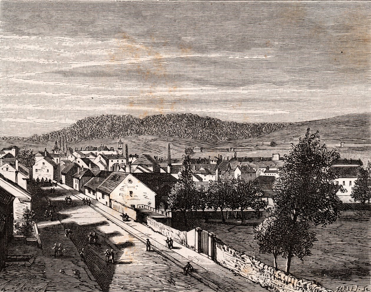 Hericourt - dipartimento di Saone-et-Loire - incisione in 