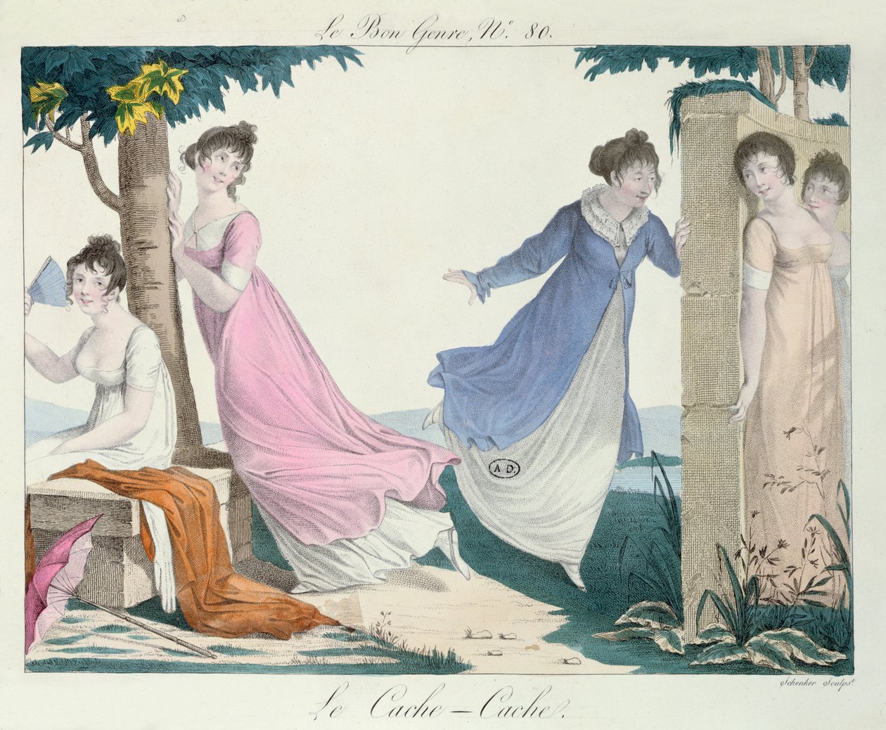 Nascondino, illustrazione da Le Bon Genre, inizio XIX secolo da French School