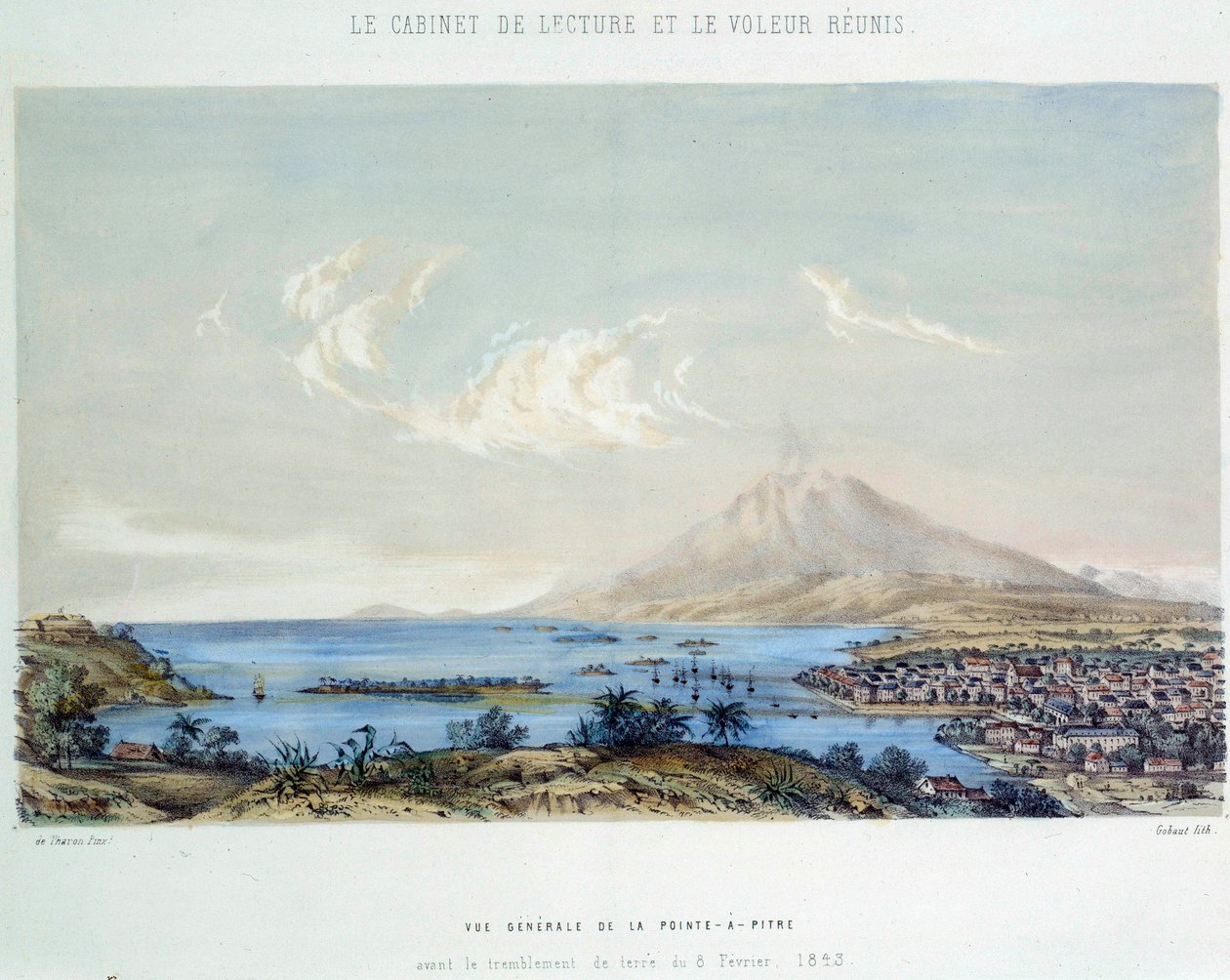 Storia delle colonie francesi: vista generale di Pointe-a-Pitre in Guadalupa (Antille) prima del terremoto dell