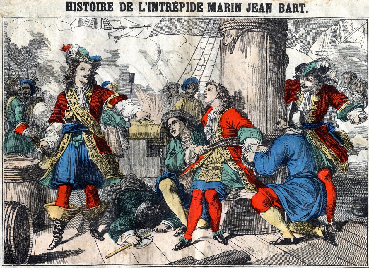 Storia del marinaio intrepido Jean Bart (1650-1702), corsaro francese. Immagine di Epinal della fine del XIX secolo da French School