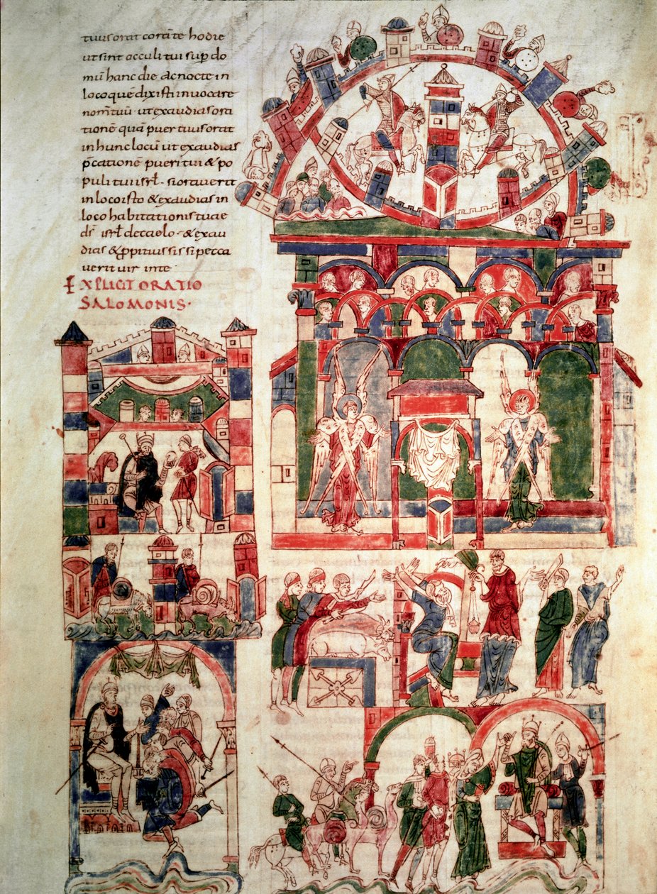 Storia della vita del re Salomone Pagina della Bibbia di Noailles (o Bibbia di Sant Pere de Roda o Saint Pierre de Rodas) X o XI secolo Parigi, B.N. da French School