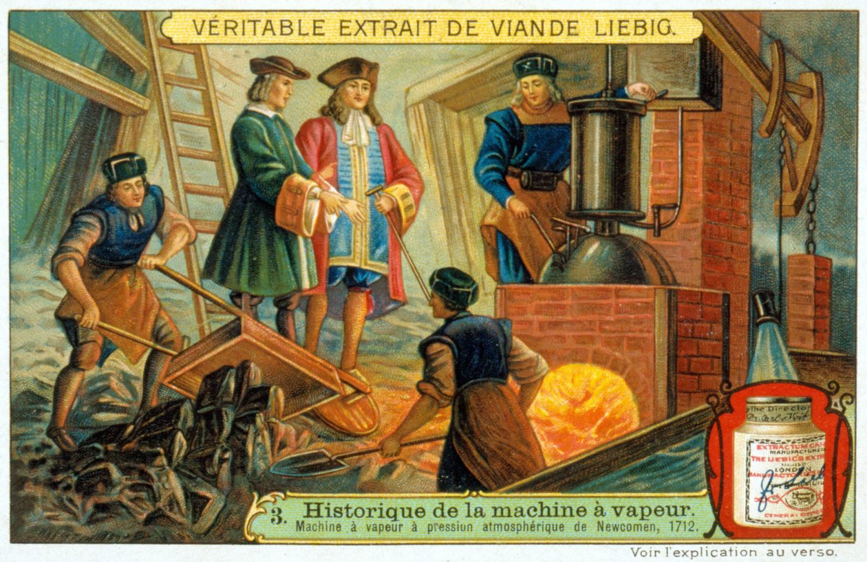Storia della macchina a vapore: macchina a vapore a pressione atmosferica di Newcomen da French School