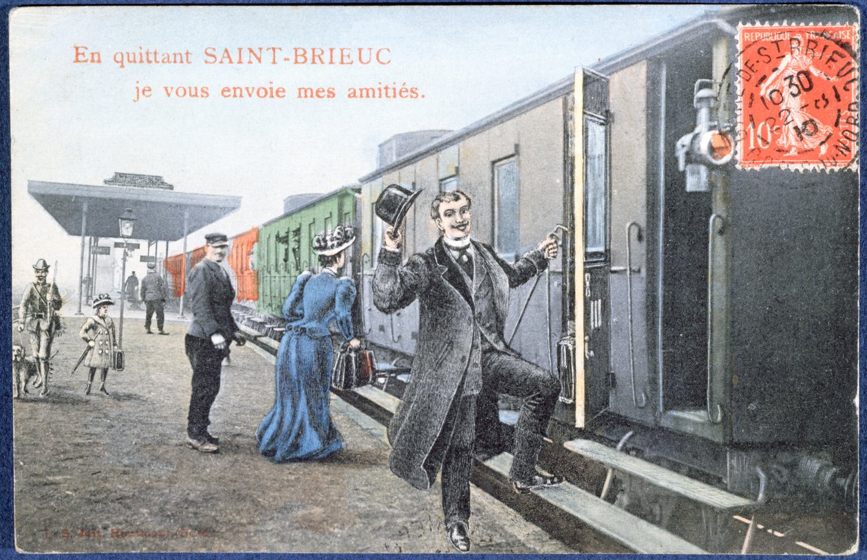 Cartolina di vacanza da Saint-Brieuc, c.1910 (dopo una foto) da French School