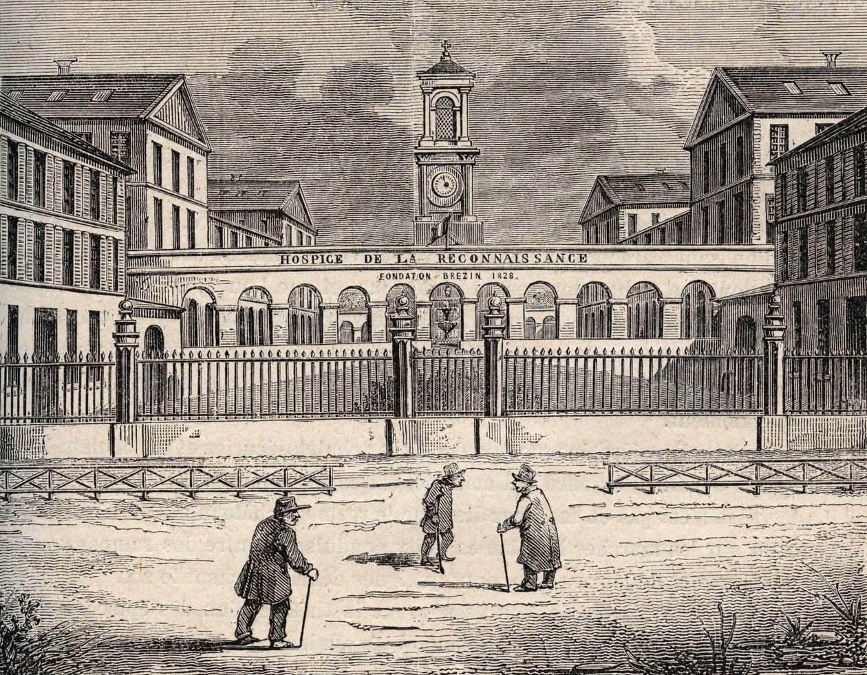 Hospice de la reconnaissance a Garches - Hauts-de-Seine - incisione in "PATRIE - DESCRIPTION PICTURESQUE DE LA FRANCE EN 6 VOLUMES BY LUCIEN HUARD - fine XIX secolo da French School