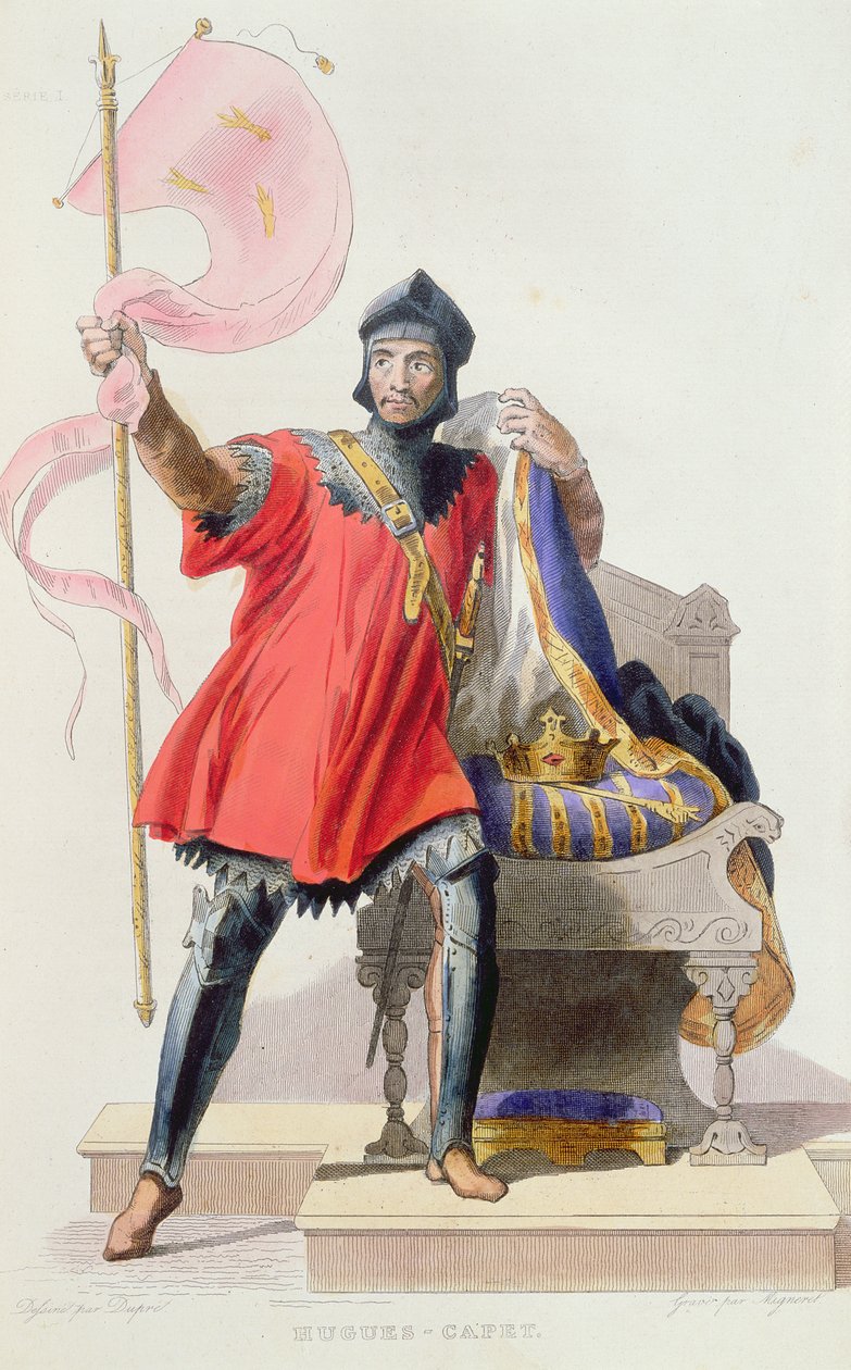 Hugues I Capet (941-996), Re di Francia, da Le Plutarque Francais di E. Mennechet, 1835 da French School