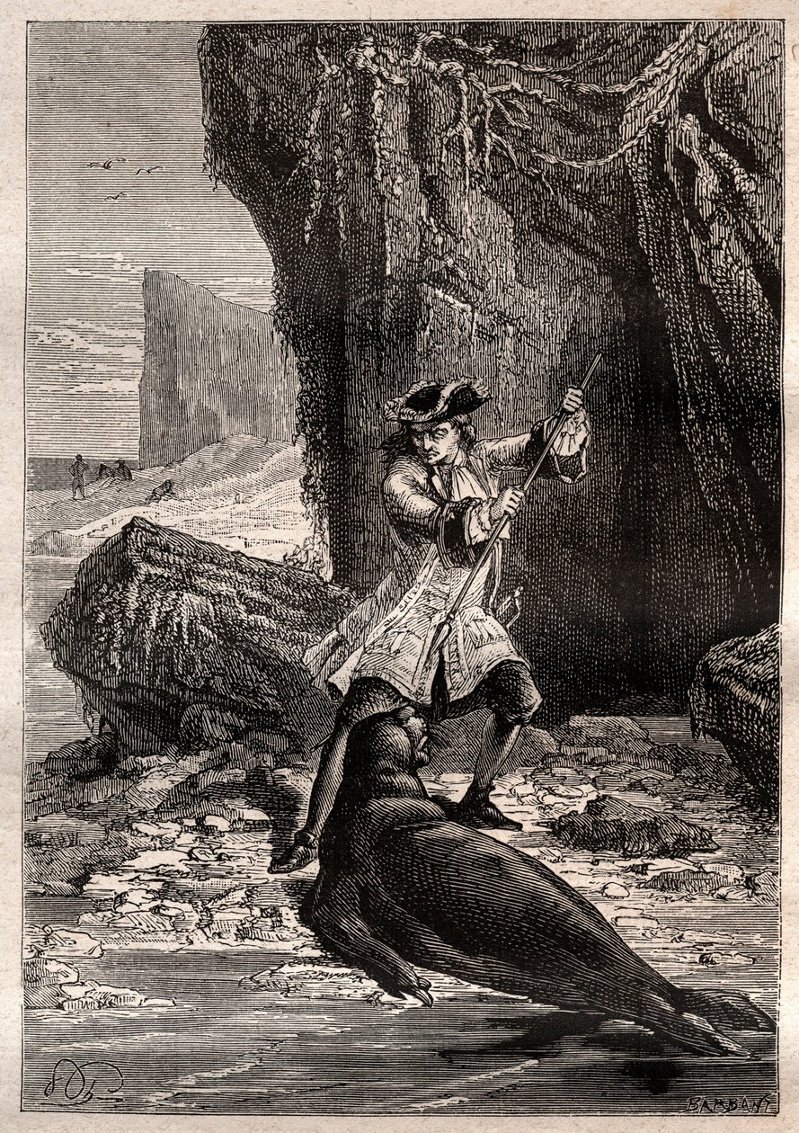 Ho spinto la mia vanga nel suo petto: Woodes Rogers (1679-1732) attaccato da un cane marino (foca) su una delle isole Galapagos nell
