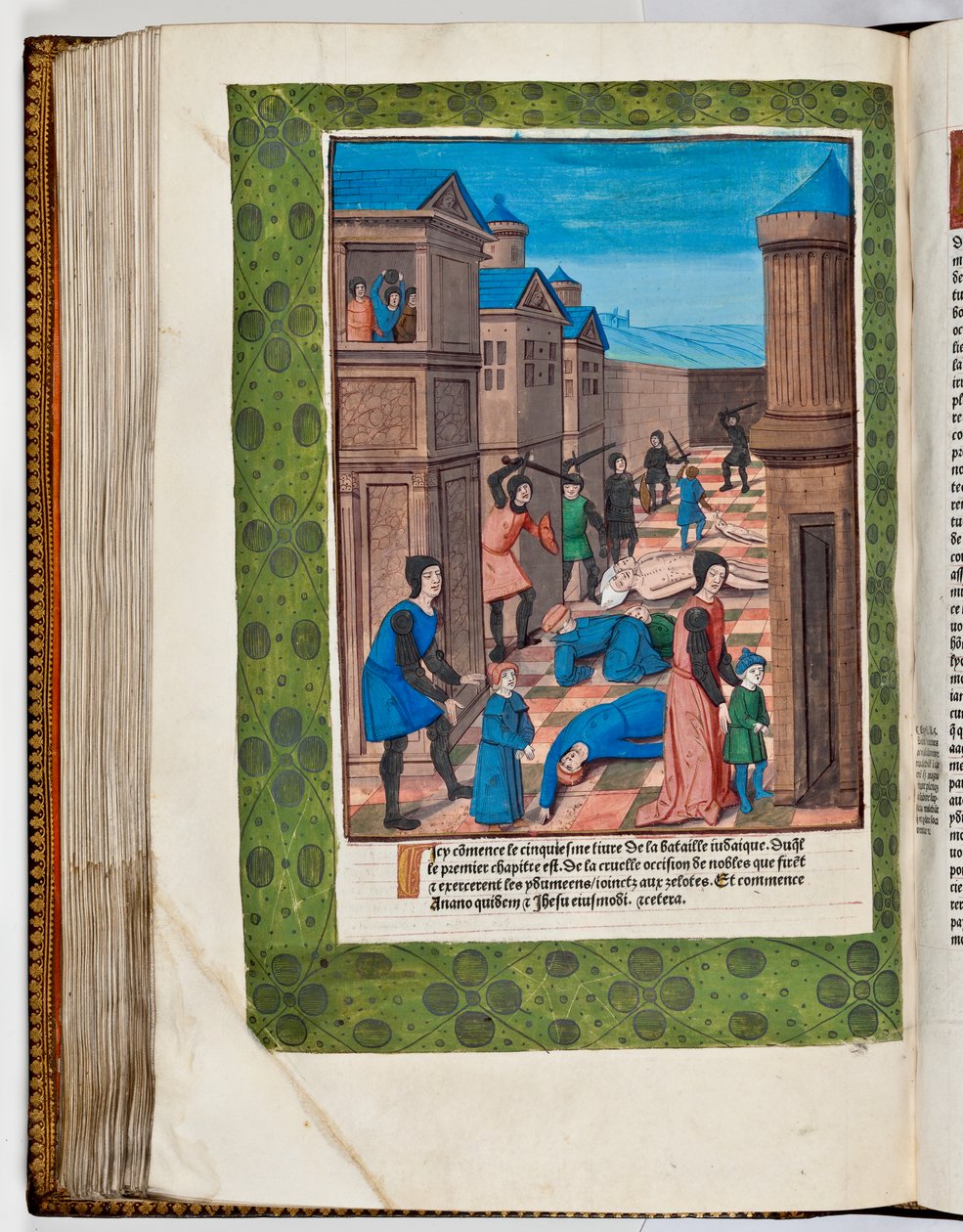 Gli Idumei si ribellano contro Roma massacrando i sommi sacerdoti Anano e Gesù, 68 d.C. (stampa colorata a mano) da French School