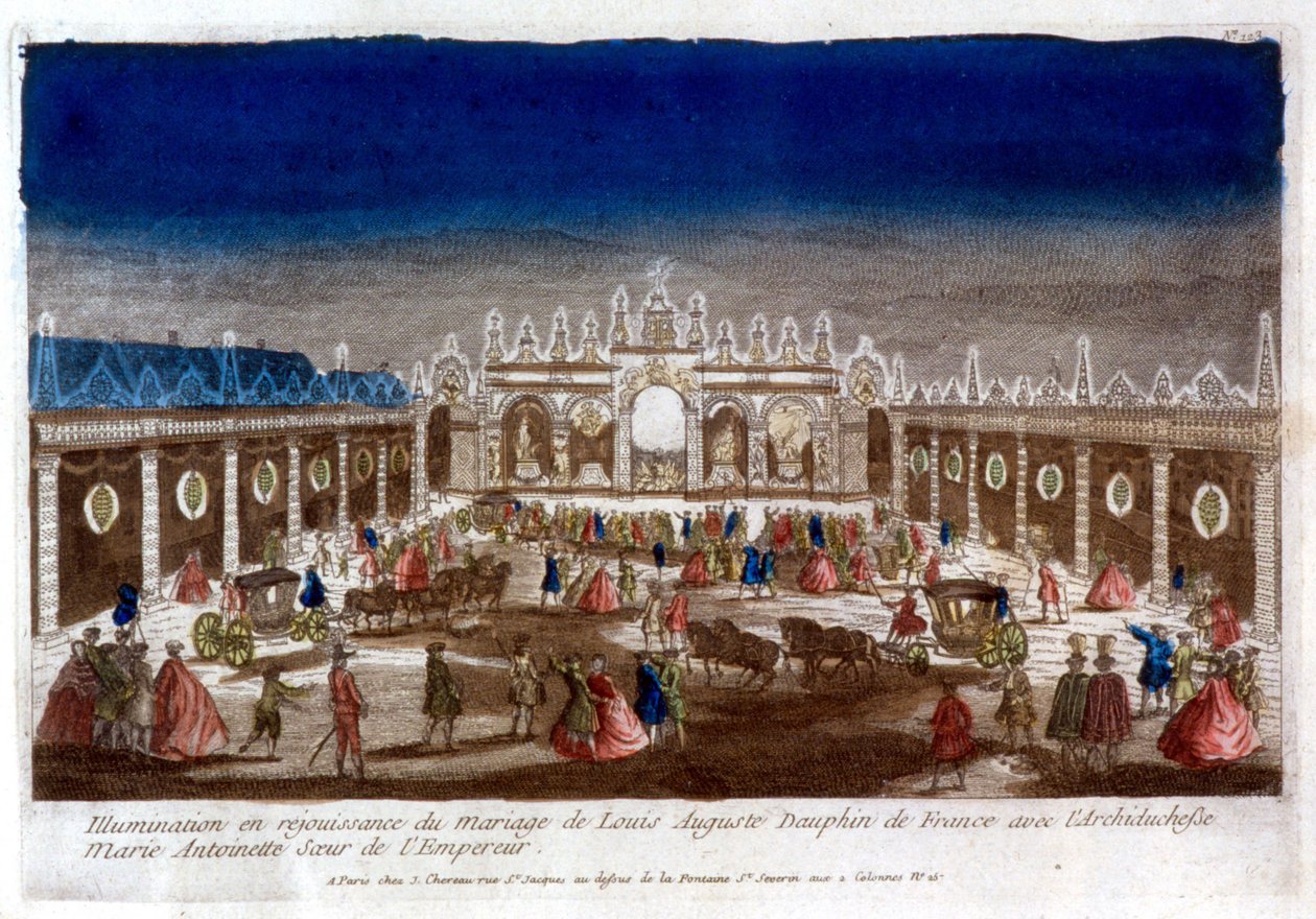 Illuminazione in celebrazione del matrimonio di Luigi Augusto, delfino di Francia (Luigi XVI), con l