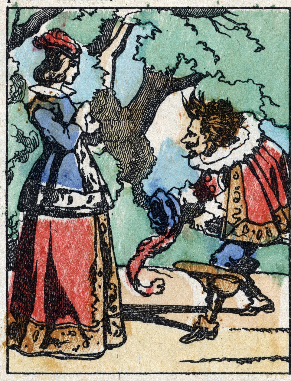 Illustrazione per "Riquet a la houppe", racconto di Charles Perrault (1628-1703), scrittore francese. Incisione su legno di Imaging Pellerin - Epinal, fine XIX secolo da French School