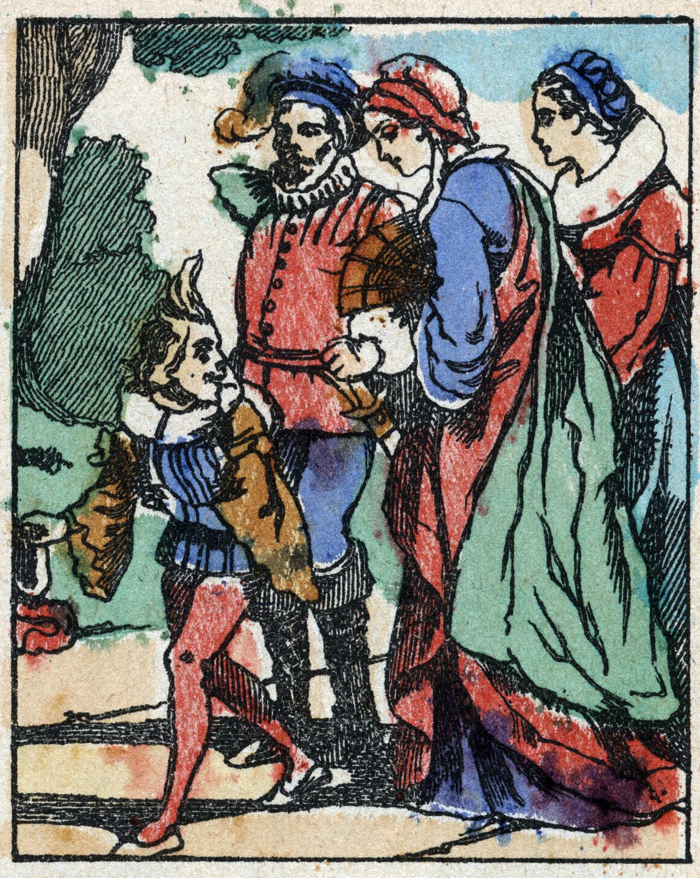 Illustrazione per "Riquet a la houppe", racconto di Charles Perrault (1628-1703), scrittore francese. Incisione su legno di Imaging Pellerin - Epinal, fine XIX secolo da French School