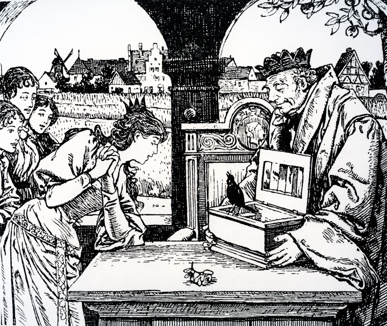 Illustrazione da La principessa e il guardiano di porci di Hans Christian Andersen da French School