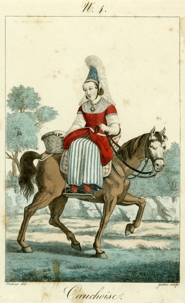Illustrazione n. 4, costume di Cauchoise da French School