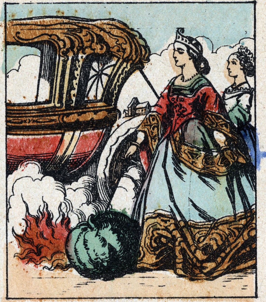 Illustrazione del racconto di Charles Perrault "Cenerentola o La piccola scarpetta di vetro". Incisione su legno di Imaging Pellerin - Epinal, sd. Fine XIX secolo da French School