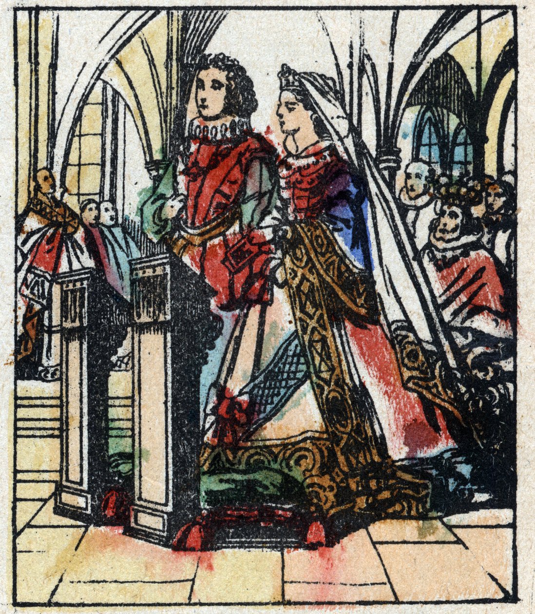 Illustrazione della fiaba di Charles Perrault “Cenerentola o La piccola scarpetta di vetro”. Incisione su legno di Imaging Pellerin - Epinal, fine XIX secolo. da French School