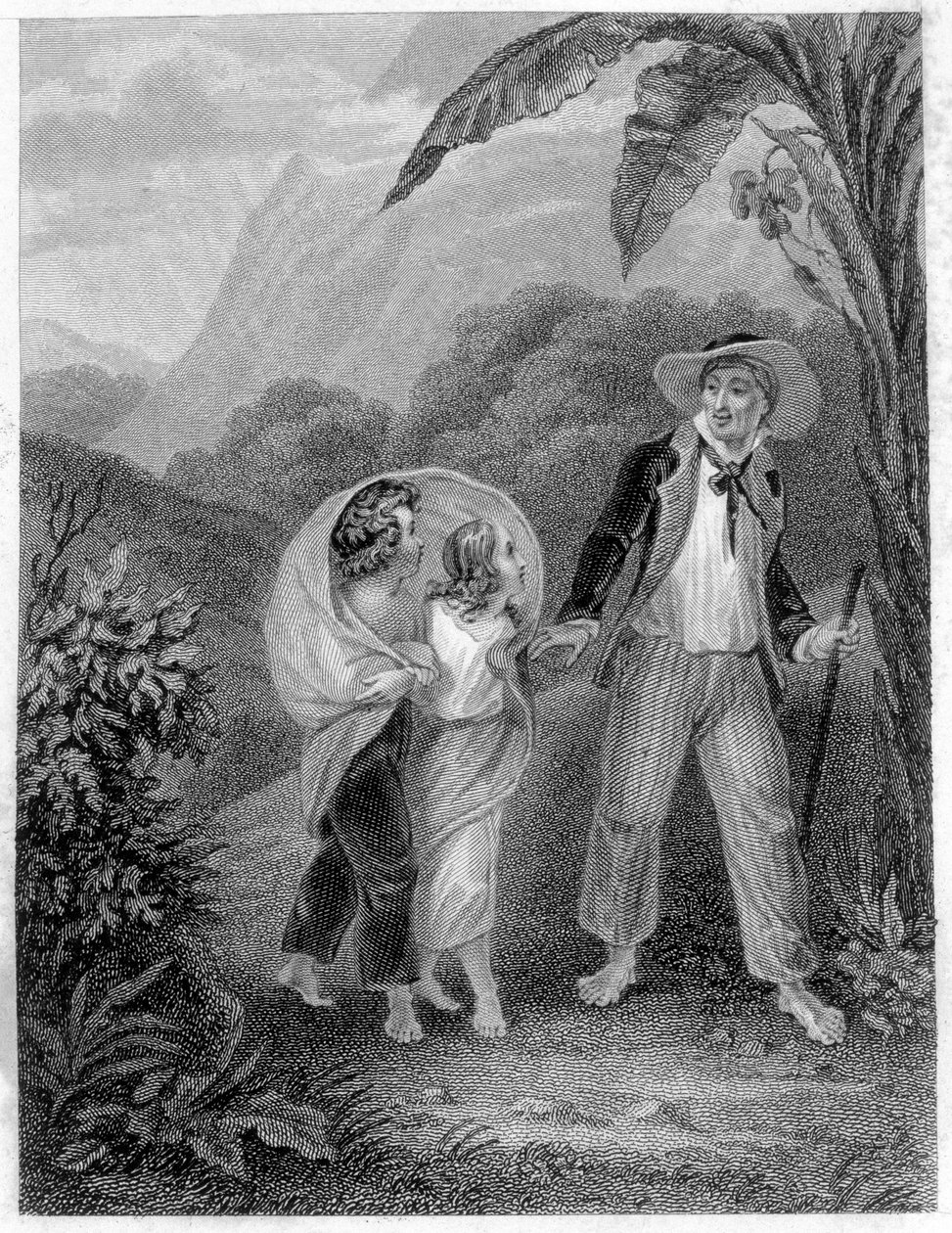 Illustrazione di "Paolo e Virginia". Romanzo di Henri Bernardin de Saint Pierre, scrittore francese (1737-1814) da French School