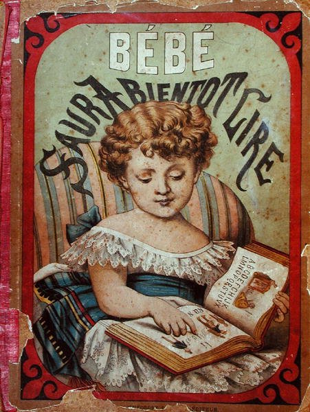 Illustrazione di un bambino che impara a leggere da French School