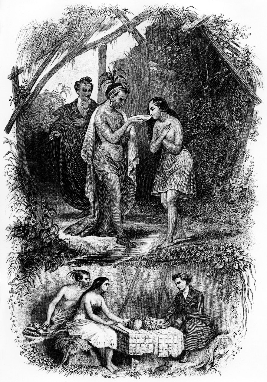 Illustrazione del romanzo "Les Natchez" di Francois Rene de Chateaubriand da French School