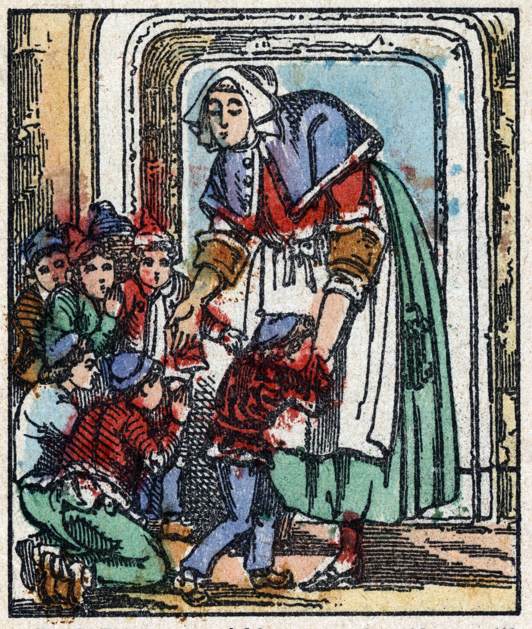 Illustrazione del racconto "Pollicino" di Charles Perrault. Incisione su legno di Imaging Pellerin - Epinal, sd. Fine XIX secolo. da French School