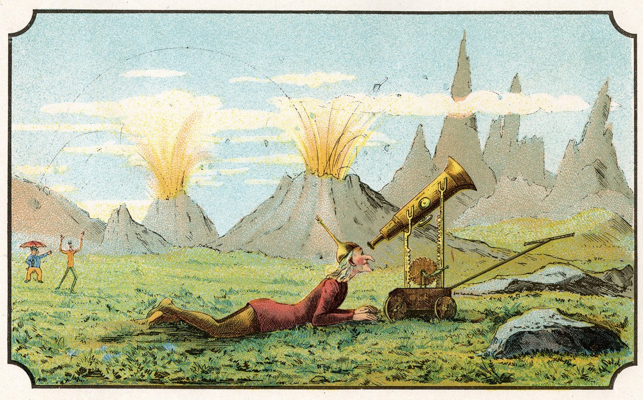 Illustrazione del libro "Viaggio nella luna prima del 1900" di A. de Ville-d