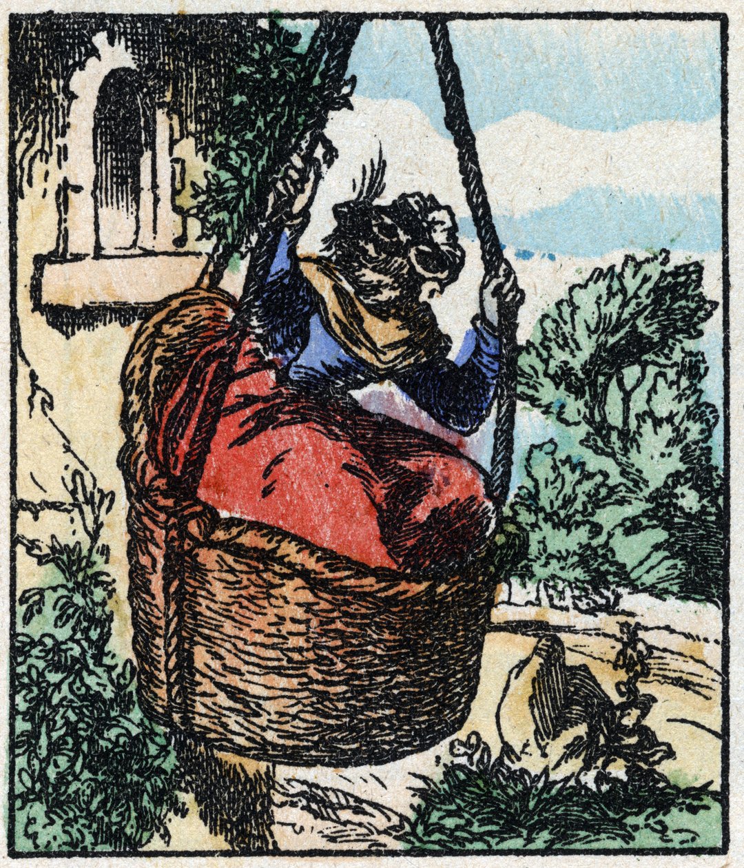Illustrazione del racconto “Raminagrobis e i topi” Incisione su legno di Imaging Pellerin - Epinal, sd. Fine XIX secolo da French School